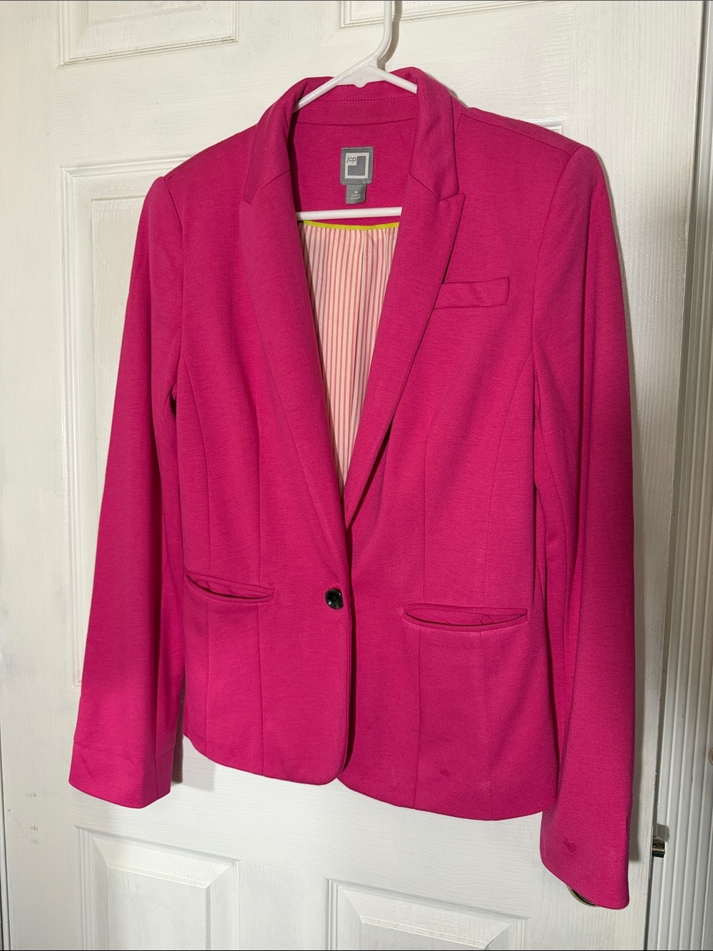jcpenney Fuchsia Single-Button Women's Blazer